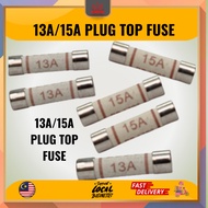 10PCS UK PLUG TOP FUSE BS1362 13A REPLACEMENT SWITCH BS1362 FIUS 13AMP FIUS RUMAH ELEKTRIK CERAMIC