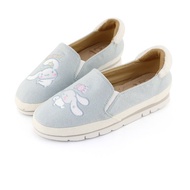 大耳狗喜拿 活潑糖果不彎腰平底休閒鞋樂福鞋懶人鞋-水藍