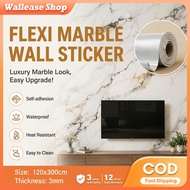 Flexi Marble Sheet Self-adhesive Wallpaper 120cmx300cm Marble Sticker Waterproof Marble Sticker