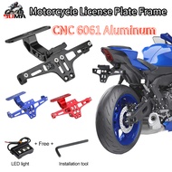 Universal Motorcycle License Plate Holder LED Lights Adjustable Rear Fender Yamaha Bws sniper155