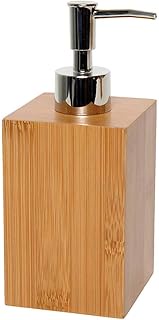 EVIDECO 6250195 Ecobio Square Bamboo Bath Soap and Lotion Dispenser Color: Brown, 2.83 L x 2.83 W x 