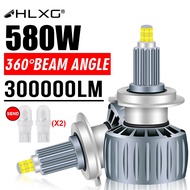 HLXG 3D 360 2pcs H4 H7 H11 9005 9006 Headlights Canbus 300000LM H1 HB3 HB4 D2S D4S Automotive Bulbs 