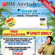 FOURHM DAIKIN 2.5 HP R32 D-SMART WALL TYPE INVERTER AIRCON FTKQ60BVA