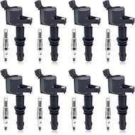 KUIPERAUTO Set of 8 Ignition Coils Pack and Spark Plug Compatible for Ford Expedition F150 F250 F350