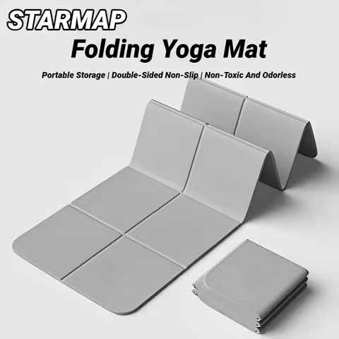 Foldable Yoga Mat Eco Friendly Tpe Folding Travel Fitness Exercise Double Sided Non-Slip For Pilates