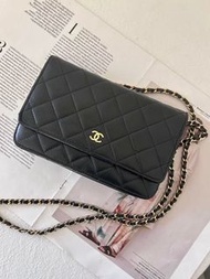 Chanel Woc黑金荔枝紋 98新