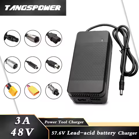 48V 3A Lead Acid Battery Charger For 57.6V Lead-acid Battery pack Fast Charging Cooling Fan High qua