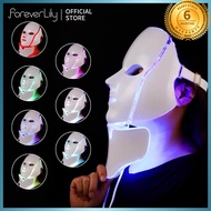 foreverlily 7 Colors Light LED Facial Mask With Neck Skin Rejuvenation Anti Acne Photon Therapy Whitening Tightening Instrument
