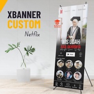 Promo Banner Wisuda Custom Desain Netflix XBanner Sidang Skripsi Murah