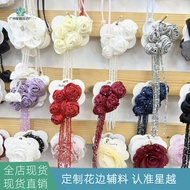 New Style White Crystal Hair Accessories Braided Tie Ponytail Ribbon Tassel Bride Wedding Accessorie