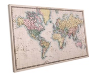 World Map Vintage CANVAS WALL ART Picture Print (Custom PatternOther Sizes) 1PCS No Frame Or Wooden