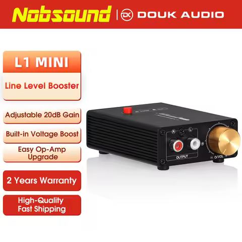 Nobsound L1MINI Mini Stereo Line Level Booster Amplifier Audio Preamp 20dB Gain + Volume Control