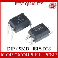 Contents 5 Pcs IC Optocoupler Opto Coupler PC817 EL817 PC 817 SMD / DIP