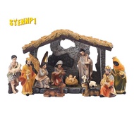 Christmas Nativity Manger Group Scene Decoration Gift Box Christmas Gift Resin Crafts