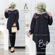 BETSY Tunik Jumbo Big Size XXXL Tunik Jeans Wanita Terbaru Kekinian Murah Berkualitas Trend Saat Ini