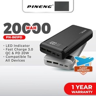 Pineng PN-861PD Type-C PD+QC 20W 20000mAh Quick Charge 3.0 Fast Charge Power Bank PN861