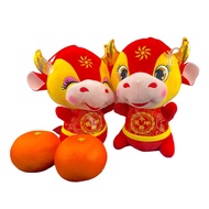 Zodiac Cow Plush Toy - Cow in Chinese Dress (8Inch) Partyforte Chinese New Year Collection [LOCAL SE