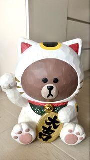 (絕版現貨)LINE FRIENDS x URDU熊大招財貓公仔