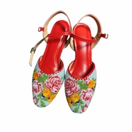 Size 6/Eur 37/23.5cm : Peranakan Nyonya Beaded Shoes Genuine Leather Large Beads