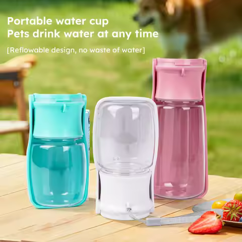 1pc 350ml Portable Folding Outdoor Water Bottle for Pets, 350ml