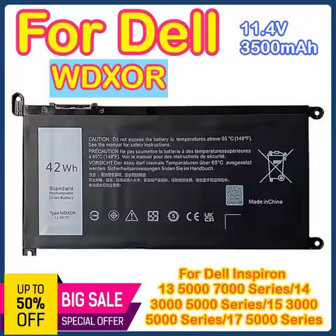 WDXOR Battery for Dell Inspiron 13 15 5000 7000 14 3000 17 5000 Series 5570 7579 7378 5567 7573 5565