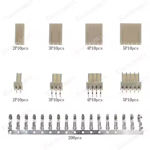 280pcs KF2510 - 2p 3p 4P 5P pin 2.54mm Pitch Housing Pin Header Right Angle Terminal Connectors Adap