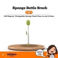 MimoBaby 3-IN-1 Milk Bottle &amp; Drinking Cup Sponge Brush | Bottle Cleaner