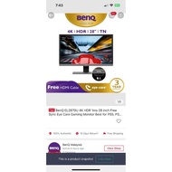 monitor Benq 4k HDR 28” TN gaming secondhand 👍🏻