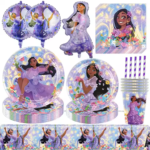 Disney Encanto Isabella Birthday Party Decor Charm Mirabel Balloon Napkin Tablecloth Plates Cups Gir