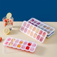 14-grid Square Ice Cube Mold With Lid Silicone Soft Bottom Easy To Demould Ice Box Homemade Ice P4k0