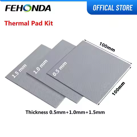 FEHONDA Thermal Pad Kit 6W/mk Soft Thermal Pad for GPU CPU PS5 PS4 VRM PCB Thermal Pads 0.5mm 1.0mm 