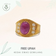 [Kedai Emas Gemilang] 2002206 {YS} Stone & Diamond Gold Ring (21) (8.65G) [835 Gold]