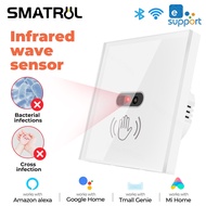 SMATRUL No Need Touch EWeLink WIFI  Smart IR Wall Light Switch Wave Infrared Sensor Eu Glass Panel Electrical Power On Off Lamp Neutral Wire For Alexa Google Home Tmall genie