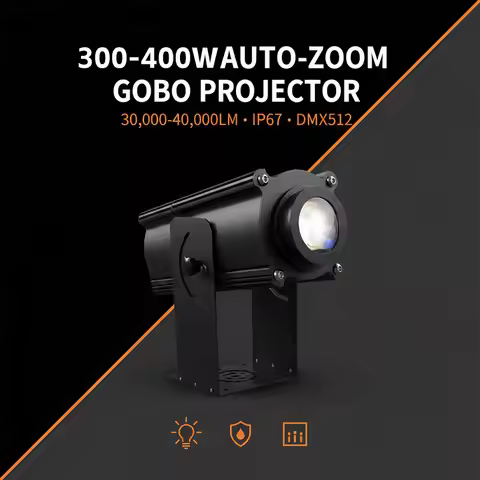 Ultra Clear 400W Outdoor Gobo Projector LED Electric Focus IP67 Waterproof DMX512 Hotel Store Brand 