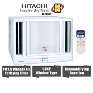 Hitachi Window Type Air Conditioner (1.0HP) Dehumidifying Function PM2.5 Wasabi Air Purifying Filter AirCond RA-10RDF