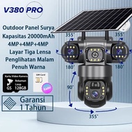 V380 Pro Outdoor CCTV Solar Powered 1080P HD Lens Three Camera Night Vision Full Color Camera