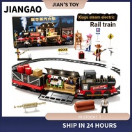 Y196 Retro Steam Train Electric Toy Set Track Train Charging Train Play House Boy Day 6 Gift