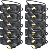 DteeDck Display Port Cable 10 FT, 8K DP Cables DisplayPort 1.4 DP to DP Cord 10ft (8K@60Hz, 4K@144Hz, 2K@240Hz, 32.4Gbps) Braided Male to Male Compatible for Computer Monitor PC Gaming Laptop-10 Pack