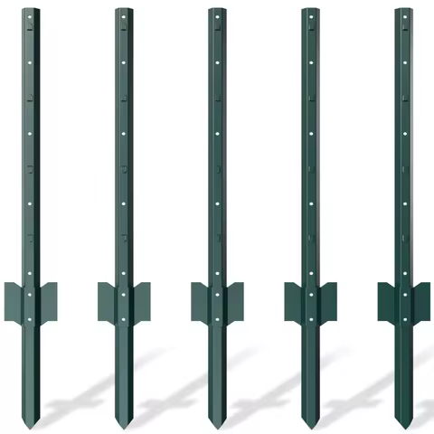 3/5/6/7FT Fence Post, No Dig T-Post Heavy Duty Metal Fence Post Sturdy Steel Fence Stakes for Garden