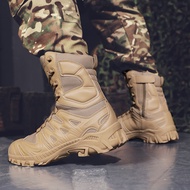 Men's Ultra Light Sand Combat Training Boots Mesh Wear-Resistant Camp Hiking Climbing High Top CQB D