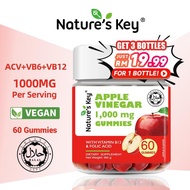 [Promote] Nature's Key Gummies Apple Cider Vinegar Vegan Gummies ACV with Folic Acid Vitamin B6 B12 