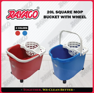 Rayaco Plastic Mop Bucket With Wheel 20Liter | Mop Pail With Wheels | Mopping Pail With Wheels | Ton