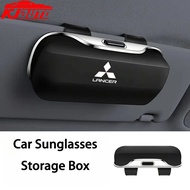 Mitsubishi Lancer Car Sun Visor Sunglasses Holder Press Switch Eyeglasses Storage Box Soft Lining Sc
