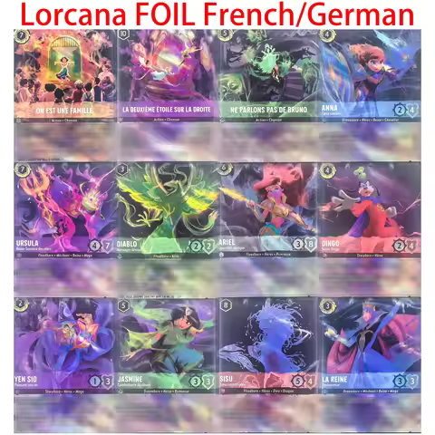 PROXY Lorcana Foil Cards Chapter 4 Ariel Susu Anna Minnle Diablo TCG Game Cards French Version Germa
