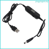YIN Universal 130cm USB to 5 5x2 1mm 1 30V-12V Adjustable Power Cable Replace LR03 LR6AA 9V  Adjust 