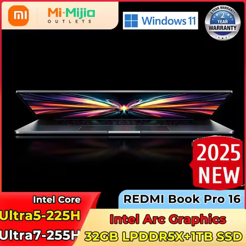 Xiaomi REDMI Book Pro 16 Laptop Ultra5-225H Ultra7-255H/32GB/1TB 2.5K/3.1K 120Hz Notebook PC
