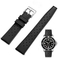 FKM Rubber Watch Strap Quick Release Tropical Style Fluororubber 18mm 20mm 22mm Soft Breathable Dura