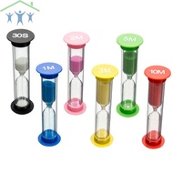 6pcs Plastic Colorful Sand Timer  0.5/1/2/3/5/10 Minutes Sand Hourglass Sand Clock Glass Timer Set S