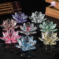 SOONA Crystal Lotus Flower Figurine, Paperweight Table Ornaments 60-140mm Lotus Flower Ornament,  Lo