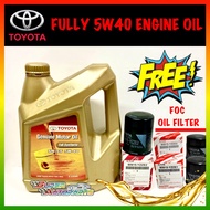 TOYOTA 5W40 TOYOTA Fully Synthetic 5W-40 Genuine Engine oil Minyak Hitam kereta Toyota 5W40 + Toyota